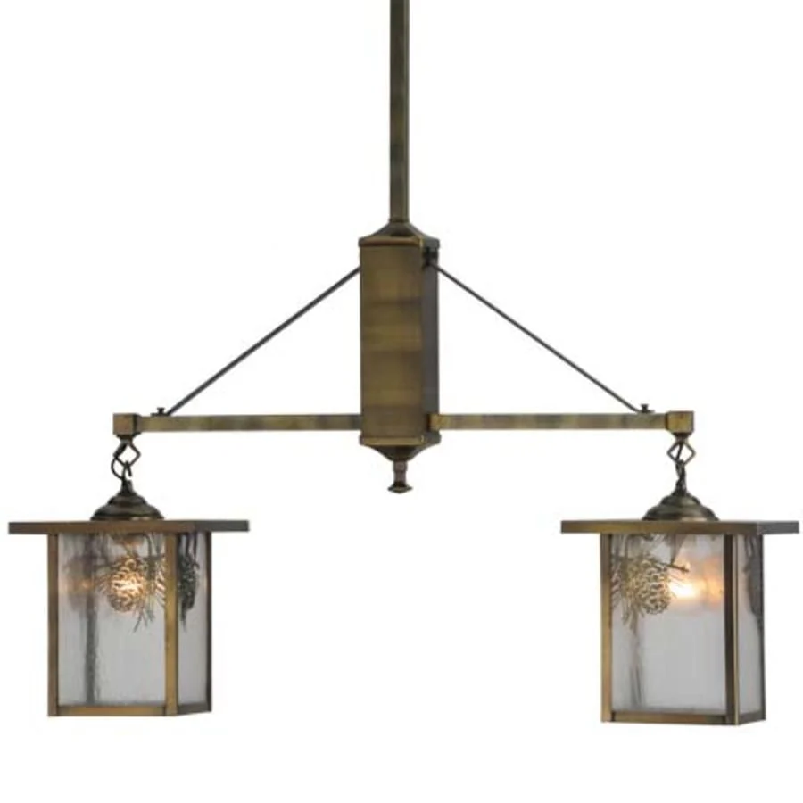 Meyda Tiffany Hyde Park 2 Light 36" Wide Linear Pendant - Image 1