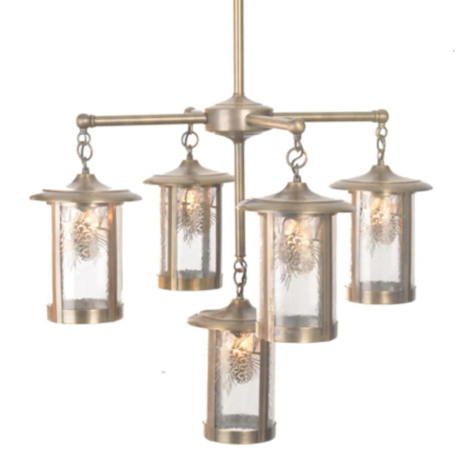 Meyda Tiffany Fulton Winter Pine 5 Light 29" Wide Chandelier - Image 1