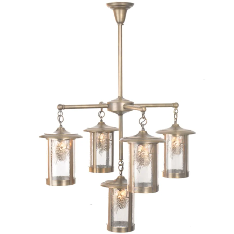 Meyda Tiffany Fulton Winter Pine 5 Light 29" Wide Chandelier - Image 2