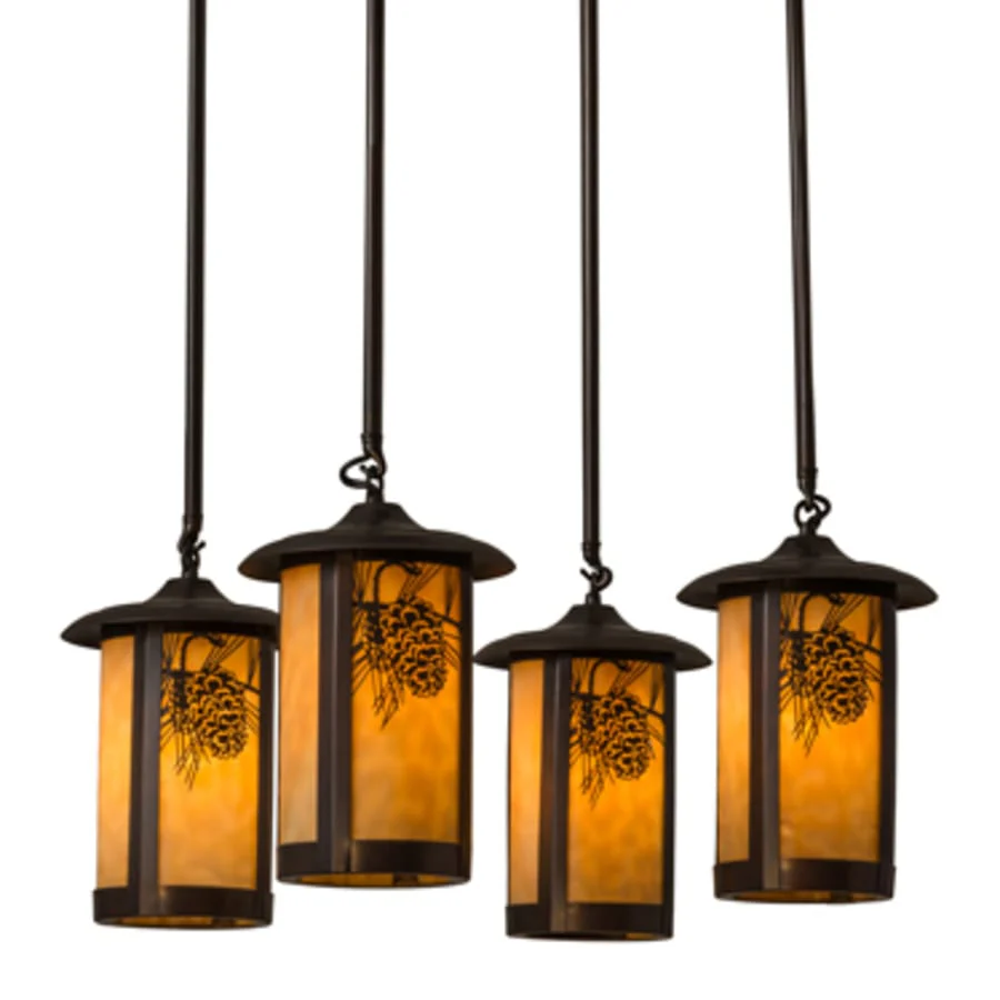 Meyda Tiffany Fulton Winter Pine 4 Light 27" Wide Multi Light Pendant - Image 1