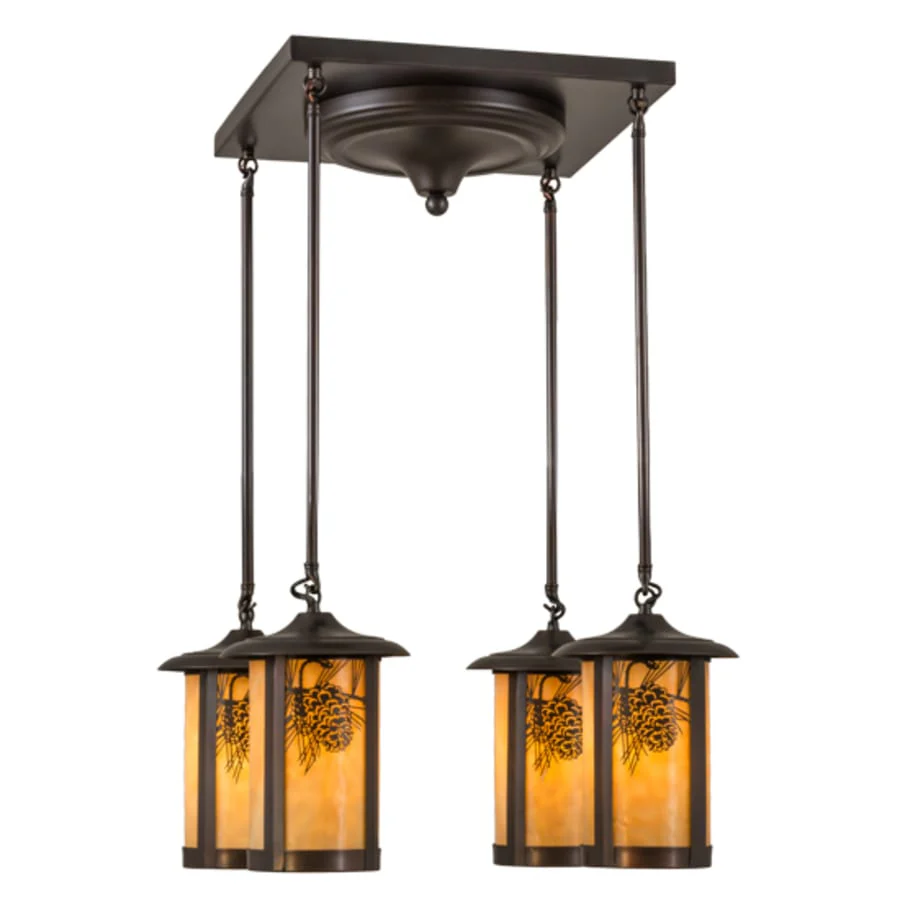 Meyda Tiffany Fulton Winter Pine 4 Light 27" Wide Multi Light Pendant - Image 2