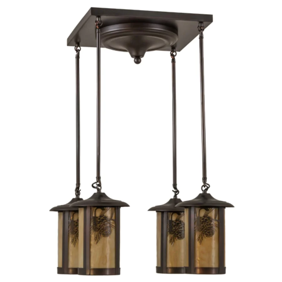 Meyda Tiffany Fulton Winter Pine 4 Light 27" Wide Multi Light Pendant - Image 3