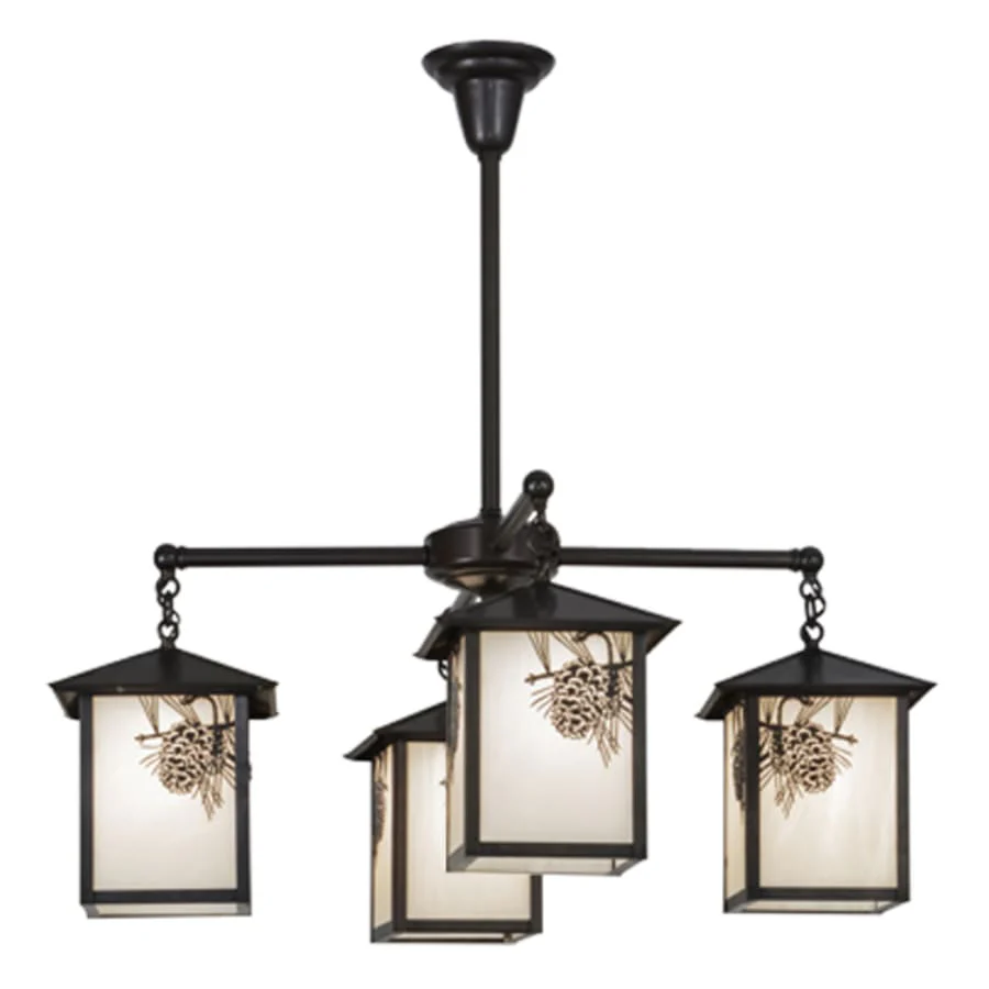 Meyda Tiffany Seneca Winter Pine 4 Light 32" Wide Chandelier - Image 1