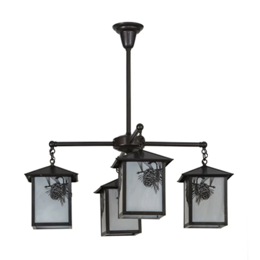 Meyda Tiffany Seneca Winter Pine 4 Light 32" Wide Chandelier - Image 2
