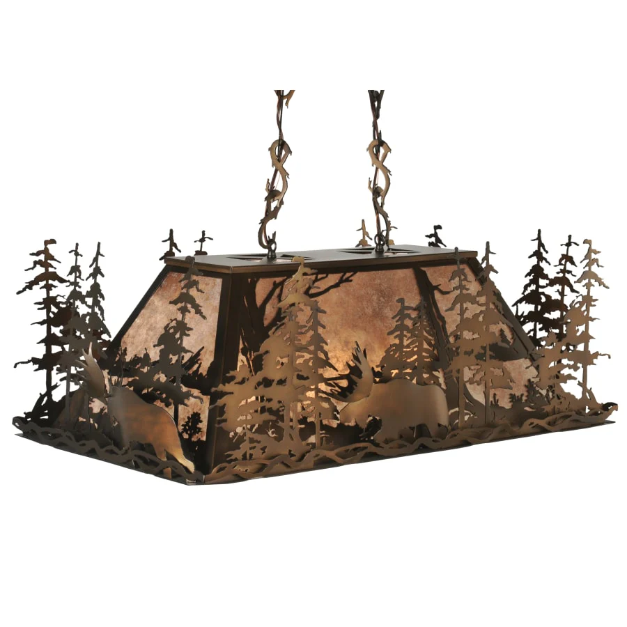 Meyda Tiffany 34" L Moose At Dusk Island / Billiard Fixture - Image 1