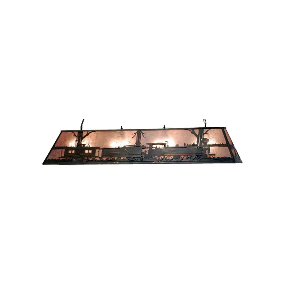 Meyda Tiffany Train 12 Light 72" Wide Billiard Chandelier with Silver Mica Shade - Image 1