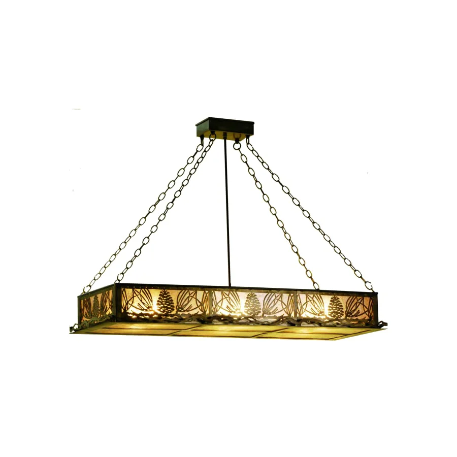 Meyda Tiffany 48" L Mountain Pine Oblong Inverted Chandelier - Image 1