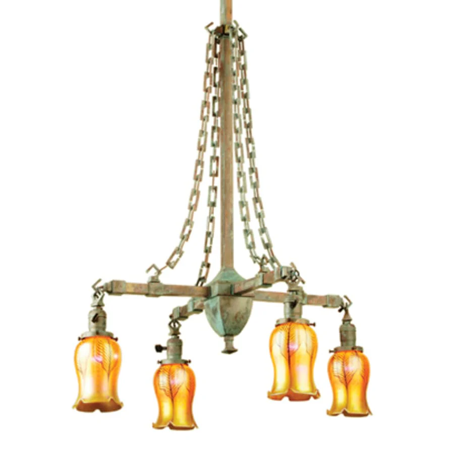 Meyda Tiffany Craftsman 4 Light 26" Wide Chandelier - Image 1
