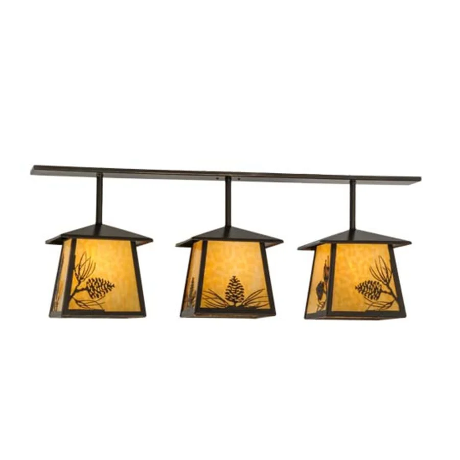 Meyda Tiffany Stillwater Mountain Pine 3 Light 48" Wide Linear Pendant - Image 1