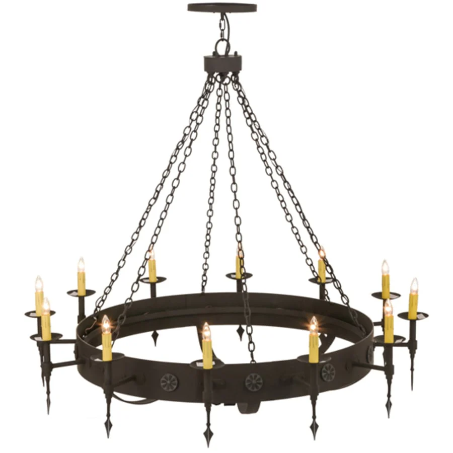 Meyda Tiffany Warwick 12 Light 66" Wide Taper Candle Style Chandelier - Image 3