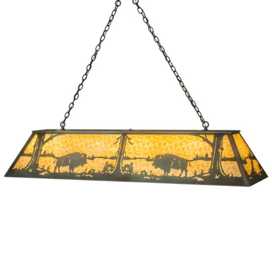 Meyda Tiffany Buffalo 9 Light 61" Wide Linear Pendant - Image 1