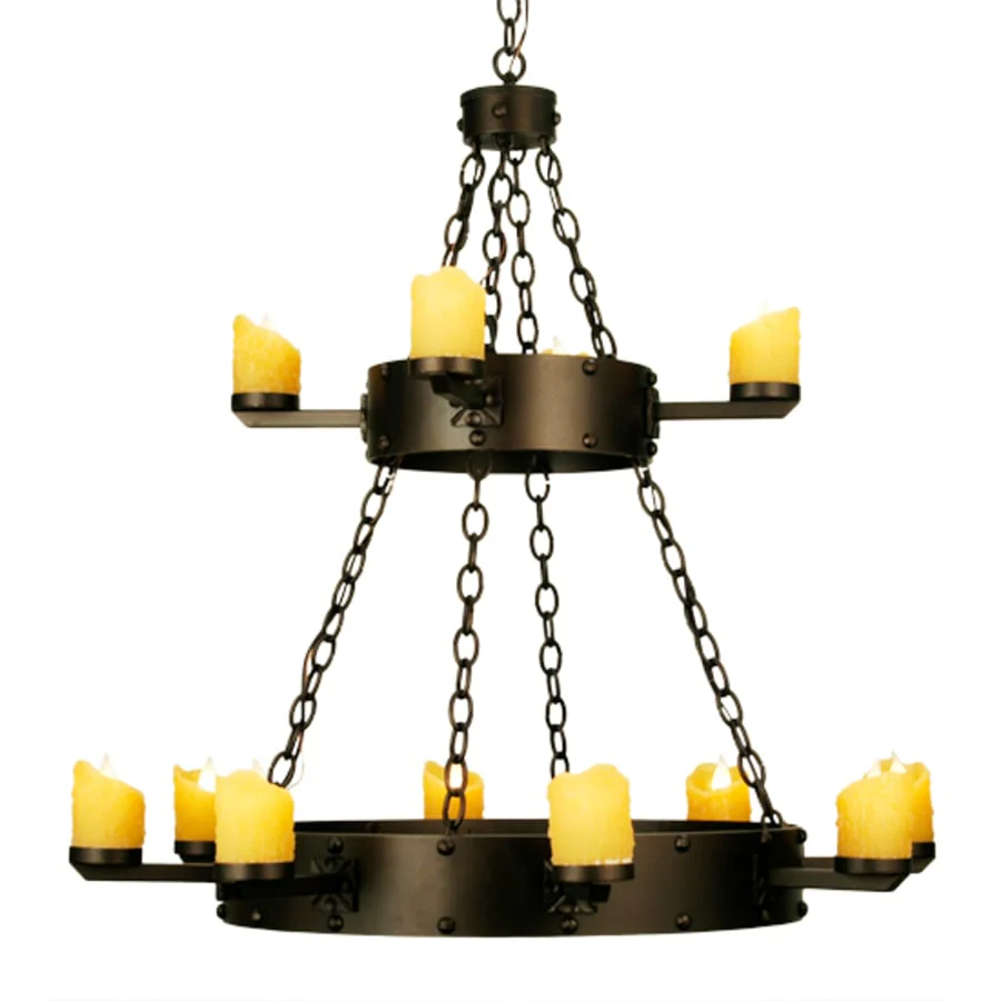 Meyda Tiffany Kingston 12 Light 37" Wide Pillar Candle Style Chandelier - Image 1