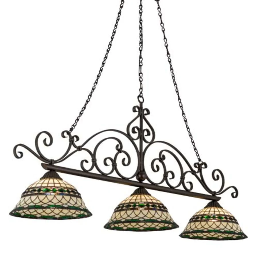 Meyda Tiffany Long Tiffany Roman 3 Light 68" Wide Linear Pendant - Image 1