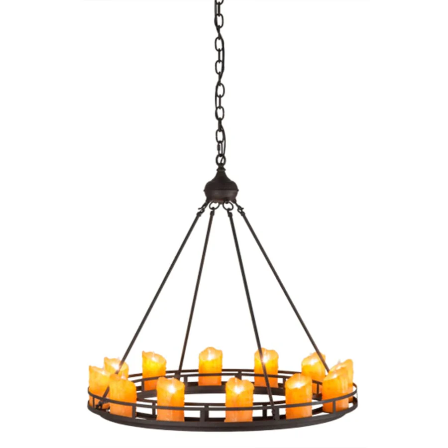 Meyda Tiffany Barbury 12 Light 32" Wide Pillar Candle Style Chandelier - Image 3