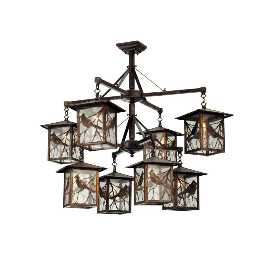 Meyda Tiffany Seneca Song Bird 8 Light 42" Wide Chandelier with Clear Glass Shade - Image 1