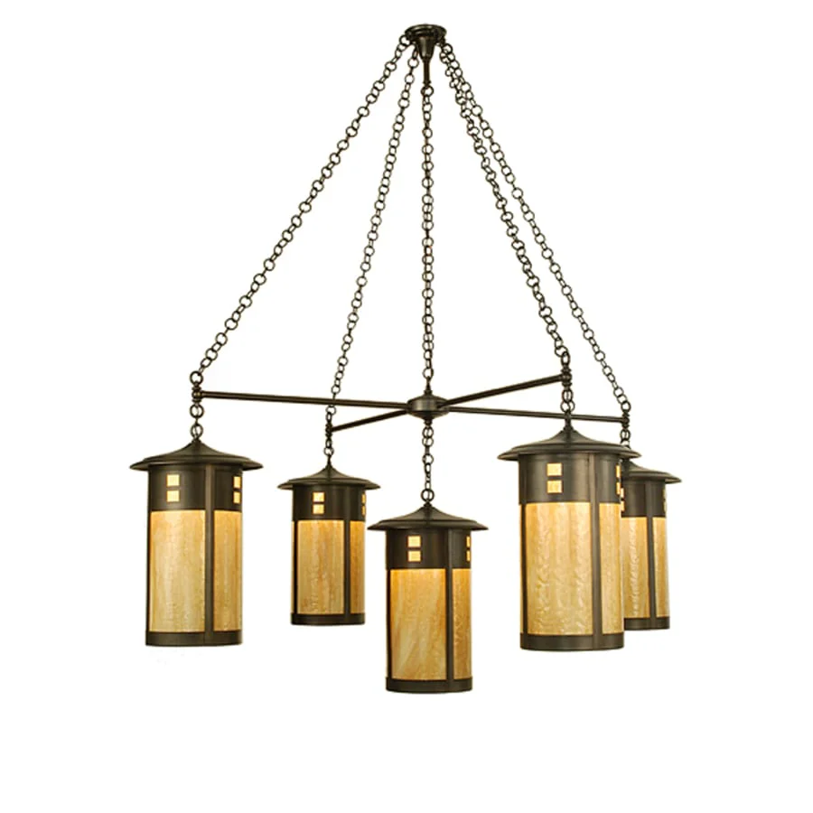 Meyda Tiffany 71.5" W Fulton Englewood 5 Light Hanging Lantern Chandelier - Image 1