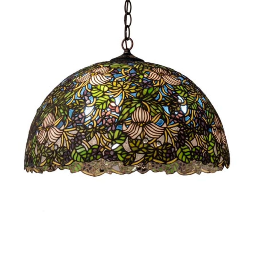 Meyda Tiffany Trillium and Violet 3 Light 20" Wide Pendant - Image 1