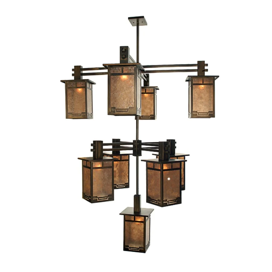 Meyda Tiffany Roylance 9 Light 48" Wide Chandelier with Silver Mica Shade - Image 1