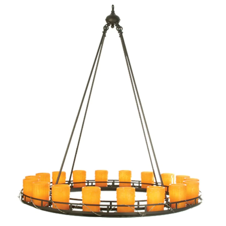 Meyda Tiffany Barbury Barbed Wire 18 Light 48" Wide Wrought Iron Candle Style Chandelier - Image 1