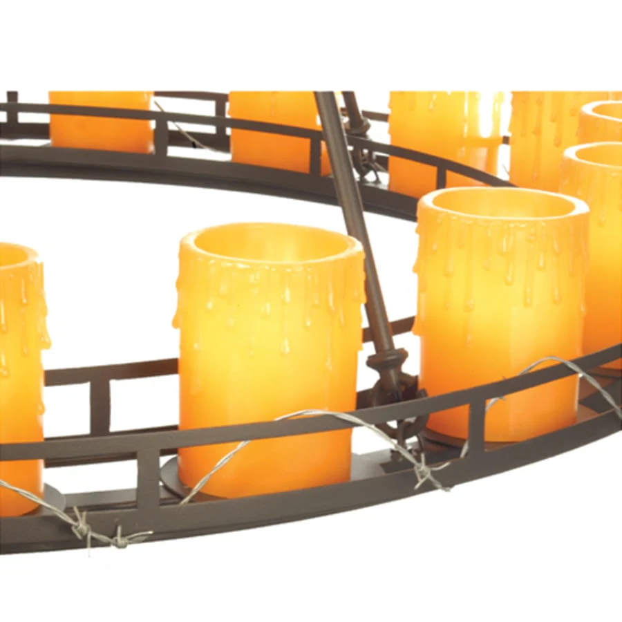 Meyda Tiffany Barbury Barbed Wire 18 Light 48" Wide Wrought Iron Candle Style Chandelier - Image 2
