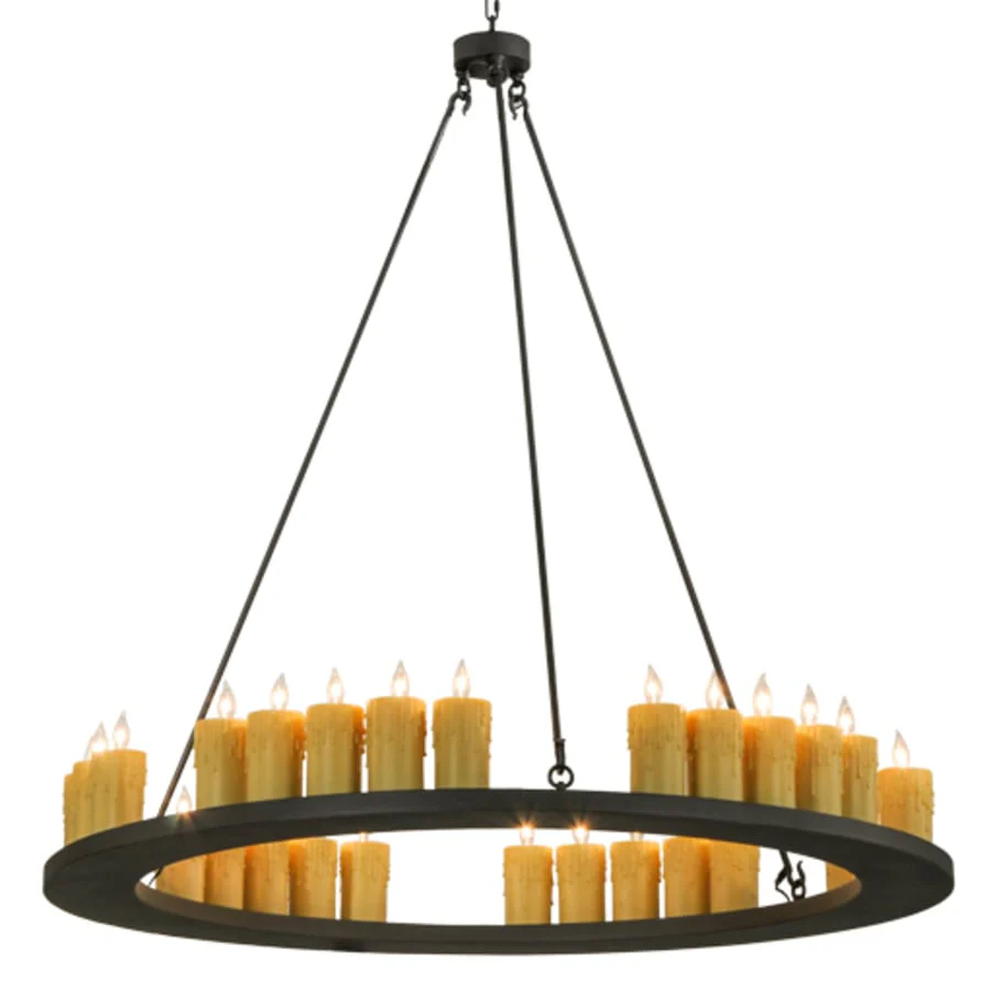Meyda Tiffany Deina 30 Light 60" Wide Wrought Iron Candle Style Chandelier - Image 1