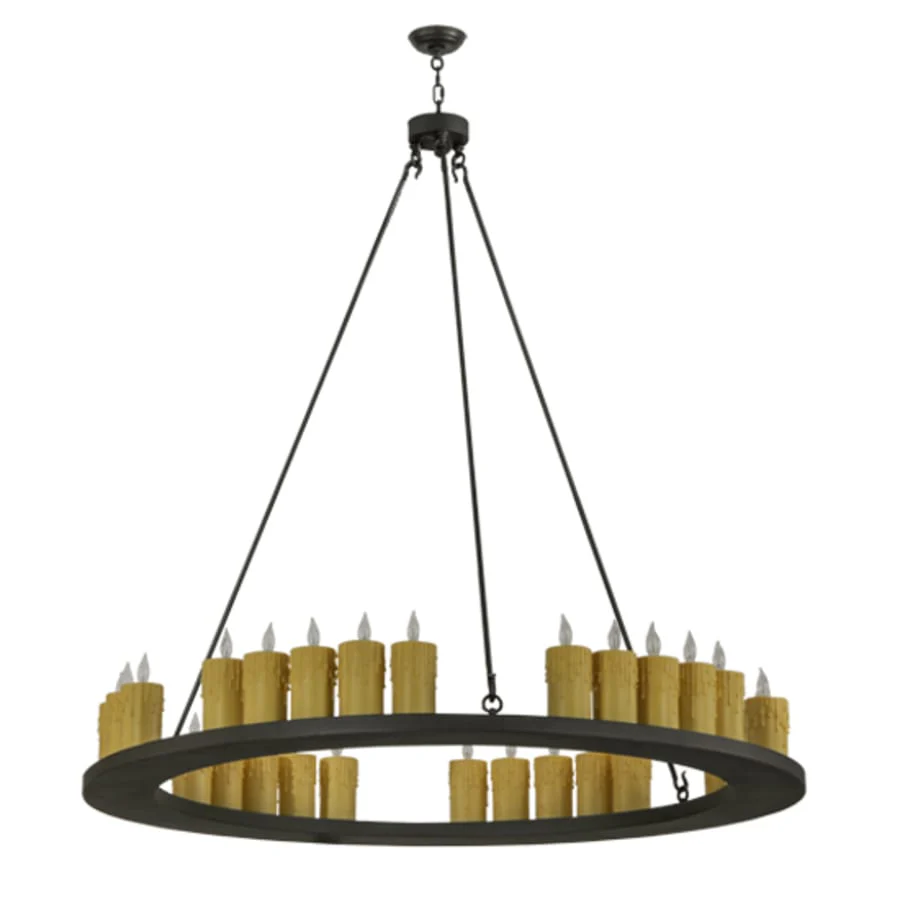 Meyda Tiffany Deina 30 Light 60" Wide Wrought Iron Candle Style Chandelier - Image 2