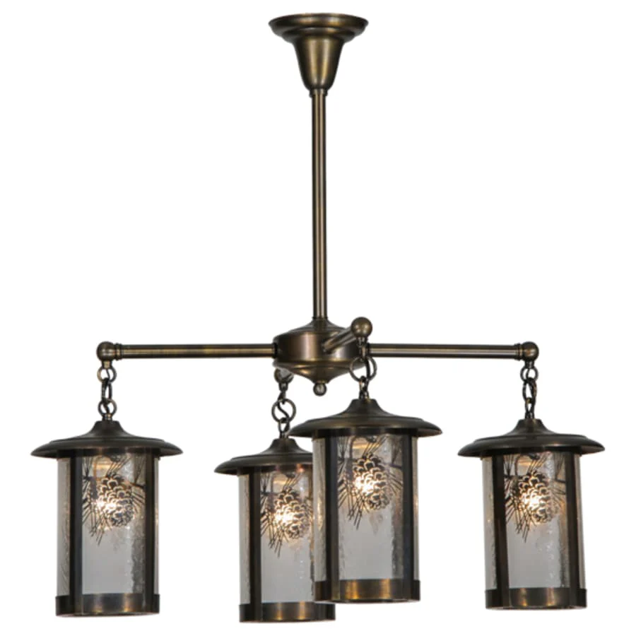Meyda Tiffany Fulton Winter Pine 4 Light 30" Wide Chandelier - Image 1
