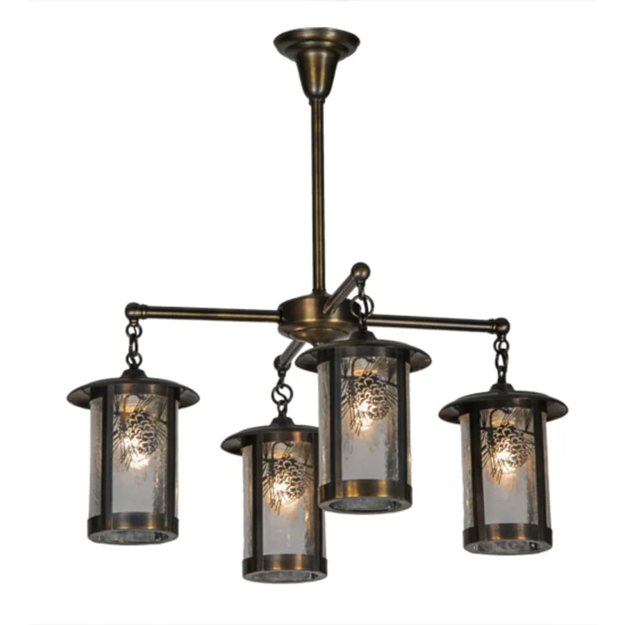 Meyda Tiffany Fulton Winter Pine 4 Light 30" Wide Chandelier - Image 3
