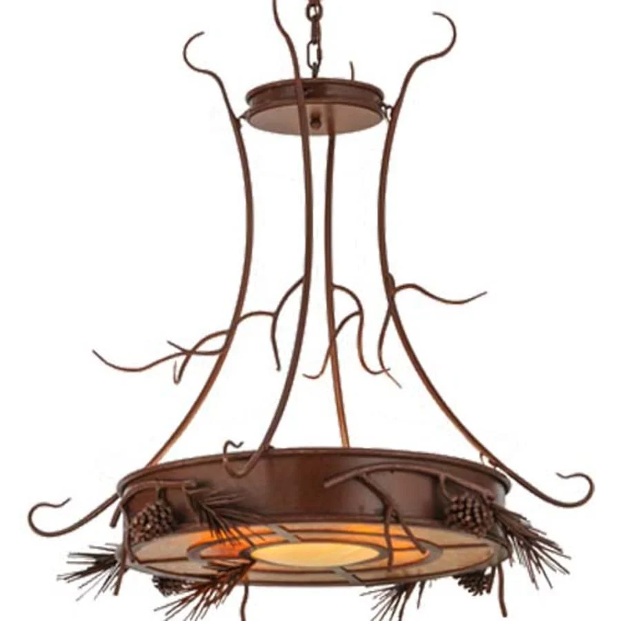 Meyda Tiffany Woodland Pine 4 Light 36" Wide Pendant - Image 1