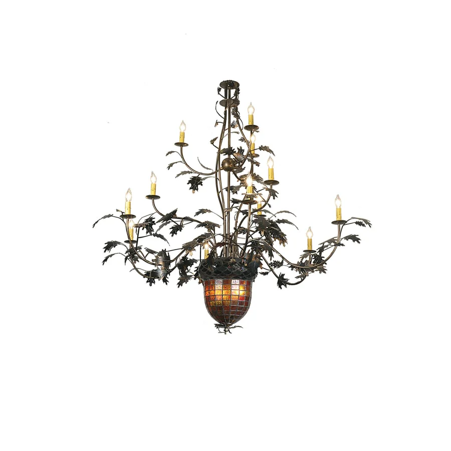 Meyda Tiffany Greenbriar Oak 14 Light 63" Wide Taper Candle Chandelier - Image 1