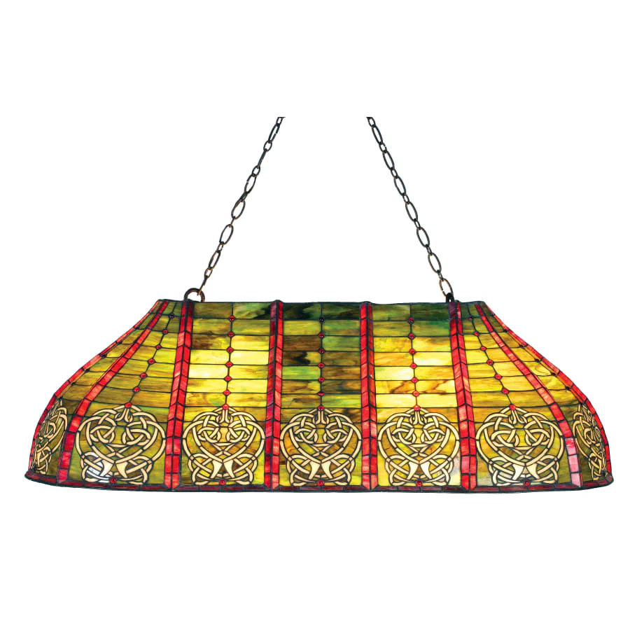 Meyda Tiffany Dublin 6 Light 40" Wide Billiard Chandelier with Tiffany Glass Shade - Image 1