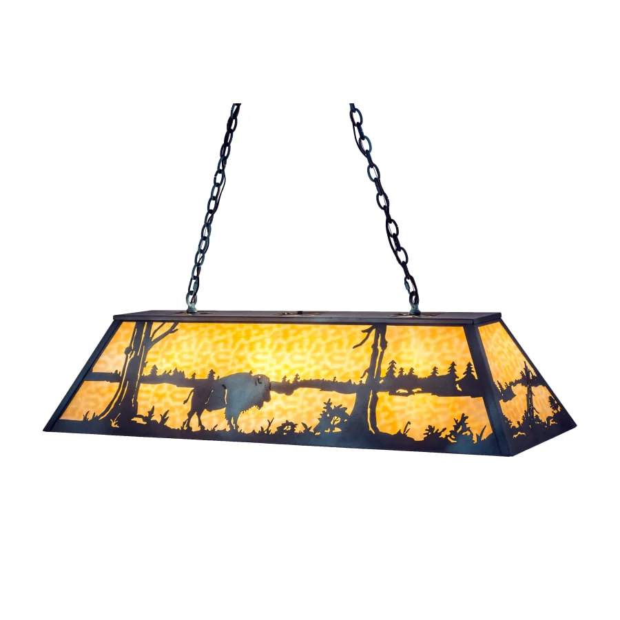 Meyda Tiffany Buffalo at Lake 9 Light 23-3/4" Wide Billiard Chandelier with Yellow Glass Shade - Image 1