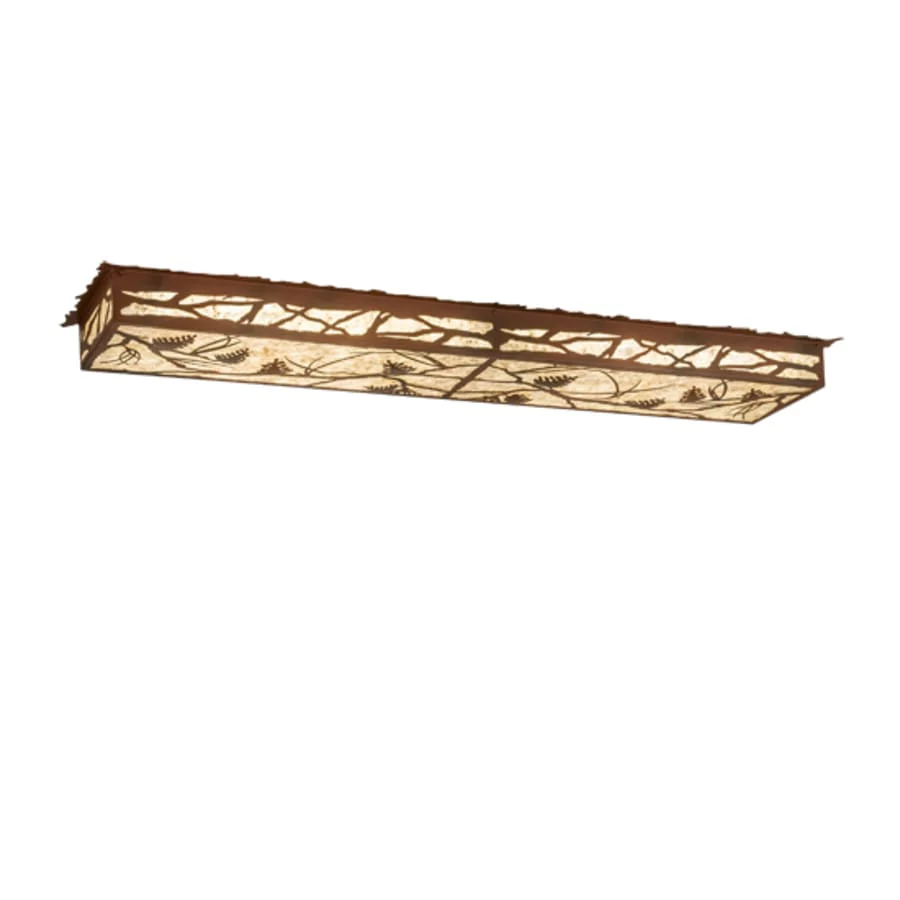 Meyda Tiffany Whispering Pines 62" Wide LED Flush Mount Ceiling Fixture - Rust / Wrought Iron Finish - Image 1