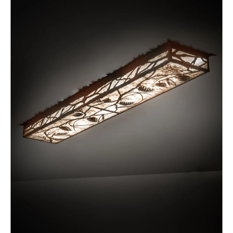 Meyda Tiffany Whispering Pines 62" Wide LED Flush Mount Ceiling Fixture - Rust / Wrought Iron Finish - Image 2