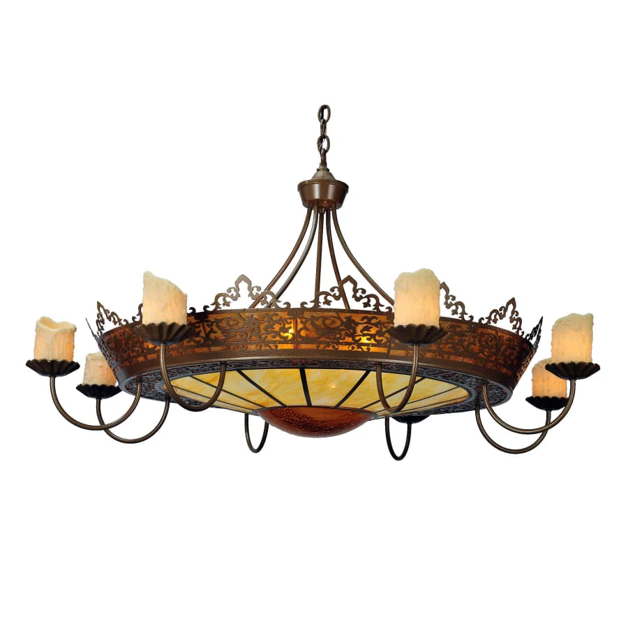 Meyda Tiffany Stanley 20 Light 35" Wide Pillar Candle Chandelier with Brown Mica Shade - Image 1