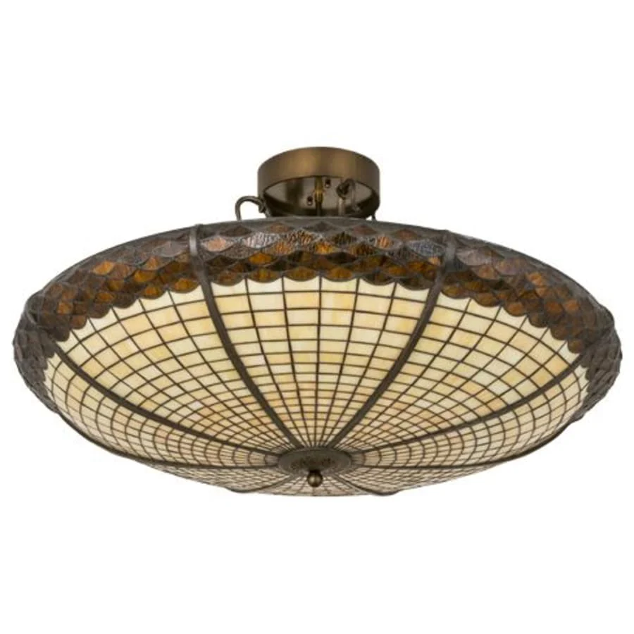 Meyda Tiffany Greenbriar 36" Wide Semi-Flushmount Ceiling Light - Image 1