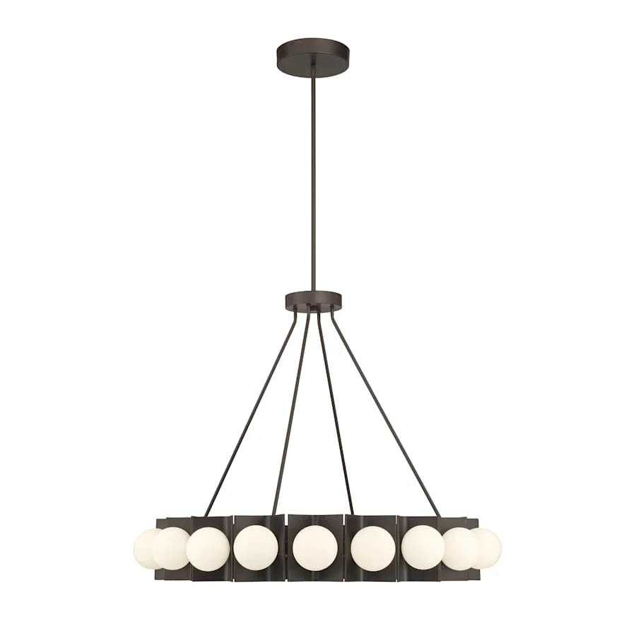 Minka Lavery Vestra 38" Wide LED Ring Chandelier with Etched, Opal Glass Shades - Image 2
