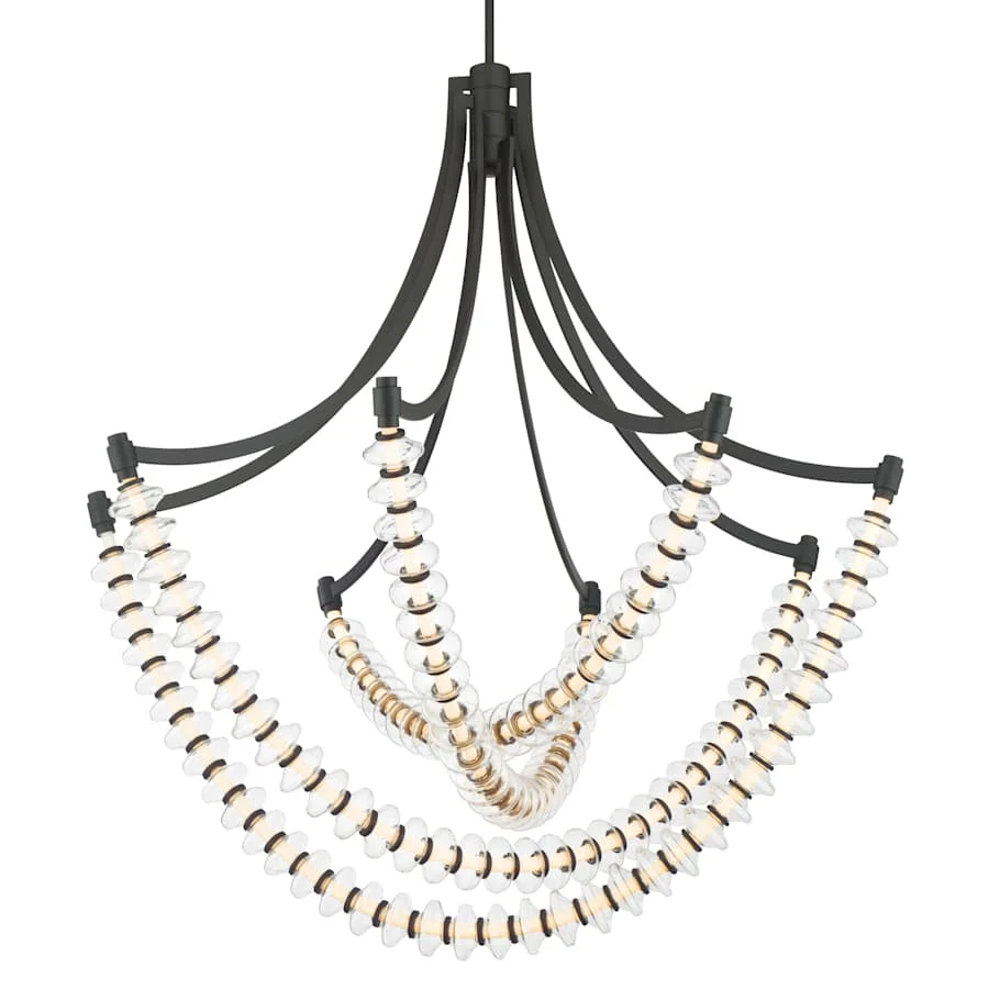 Minka Lavery Pearl 39" Wide LED Abstract Chandelier with Clear, Blown Glass Shades - Image 1