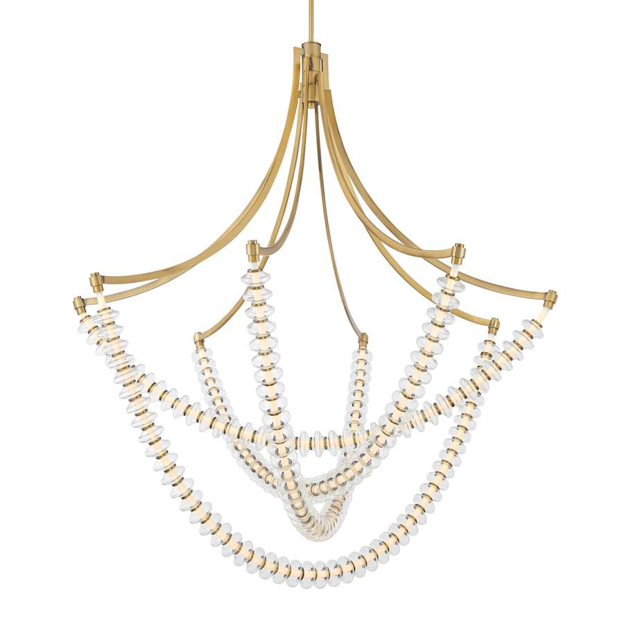 Minka Lavery Pearl 49" Wide LED Abstract Chandelier with Clear, Blown Glass Shades - Image 1