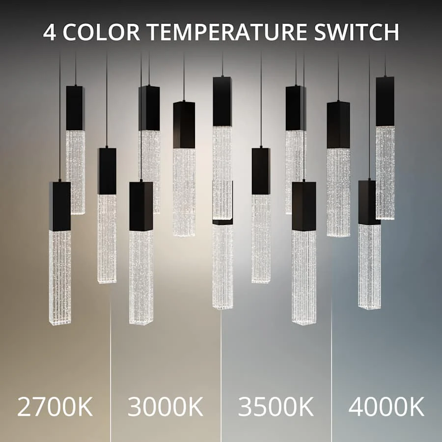 Modern Forms Cinema 40" Wide LED Crystal Linear Pendant with Clear, Seedy Crystal Shades - Image 3