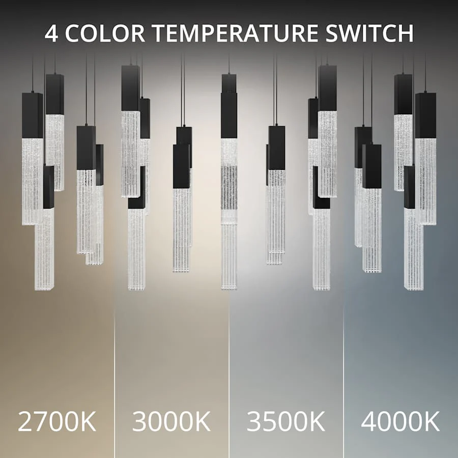 Modern Forms Cinema 54" Wide LED Crystal Linear Pendant with Clear, Seedy Crystal Shades - Image 3