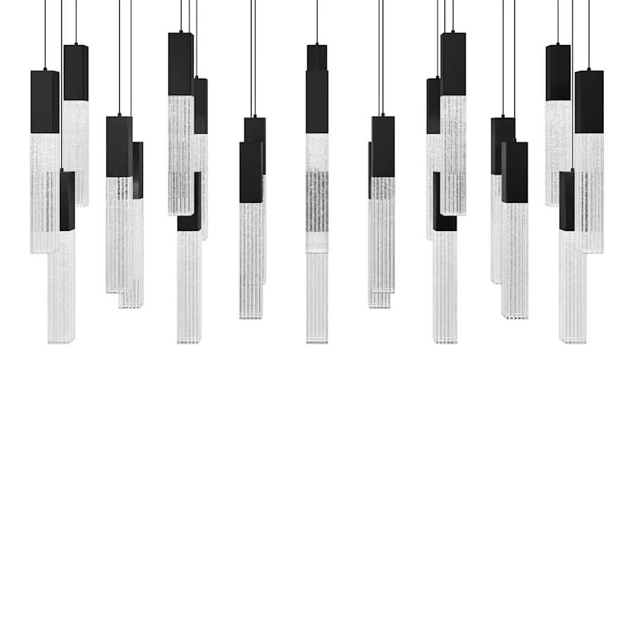Modern Forms Cinema 54" Wide LED Crystal Linear Pendant with Clear, Seedy Crystal Shades - Image 1