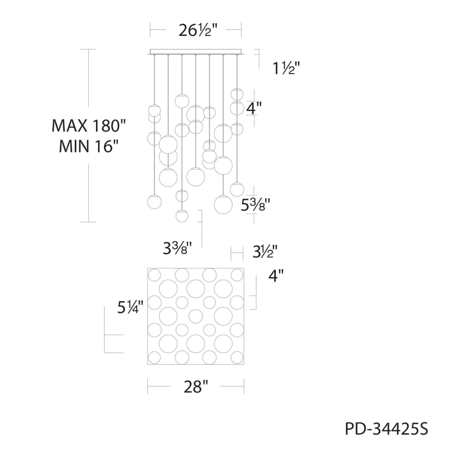 Modern Forms Pisces 25 Light 28" Wide LED Multi Light Pendant - Image 3