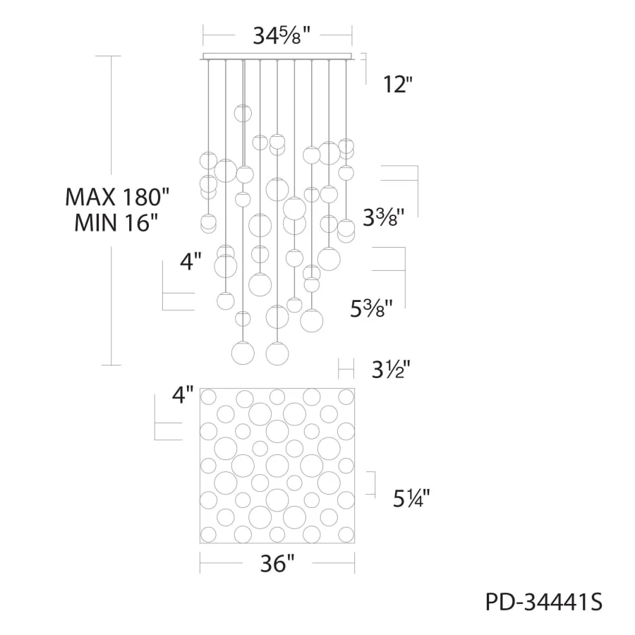 Modern Forms Pisces 41 Light 36" Wide LED Multi Light Pendant - Image 2