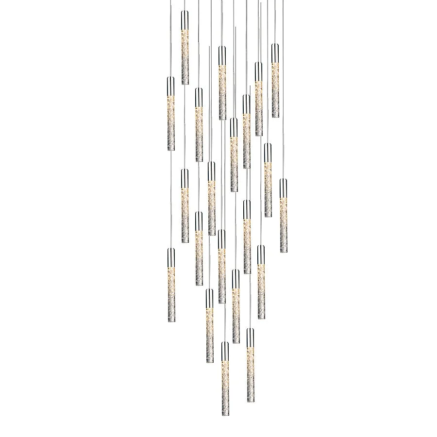 Modern Forms Magic 21 Light 26″ Wide LED Multi Light Pendant with Piastra Crystal Shades