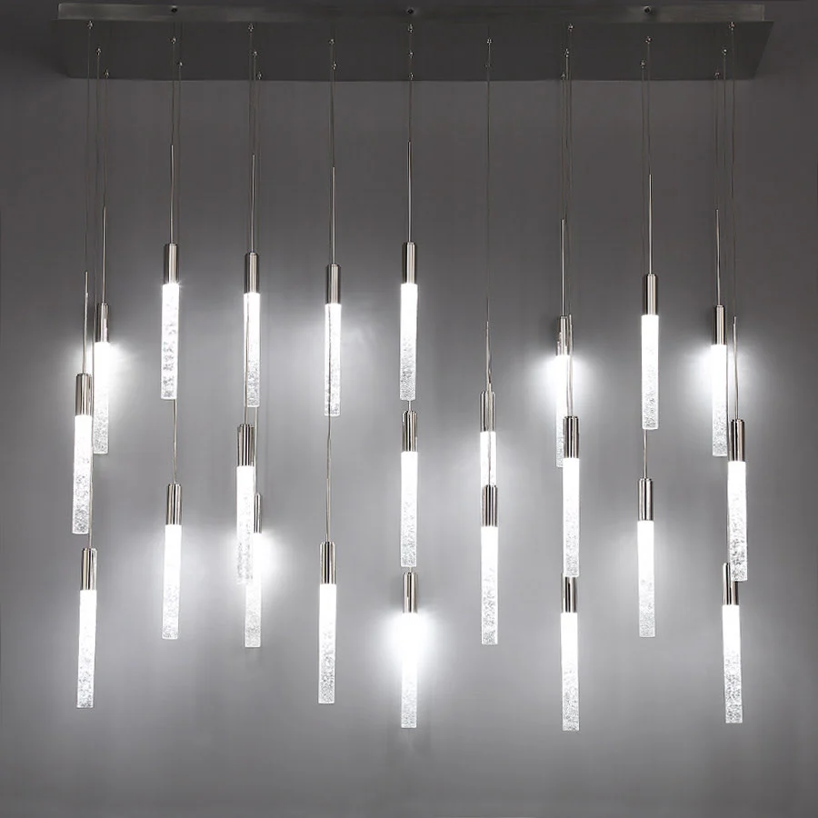 Modern Forms Magic 23 Light 54" Wide LED Linear Multi Light Pendant with Piastra Crystal Shades - Image 2