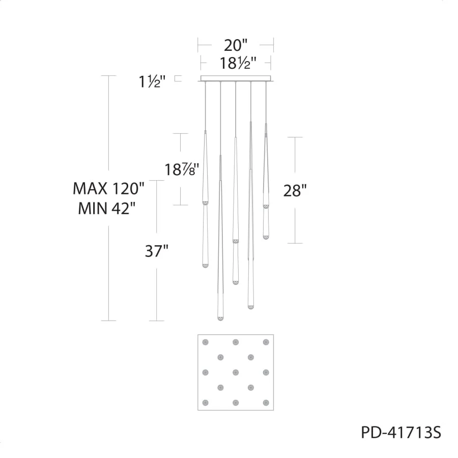 Modern Forms Cascade 13 Light 20" Wide LED Crystal Multi Light Pendant - Image 3