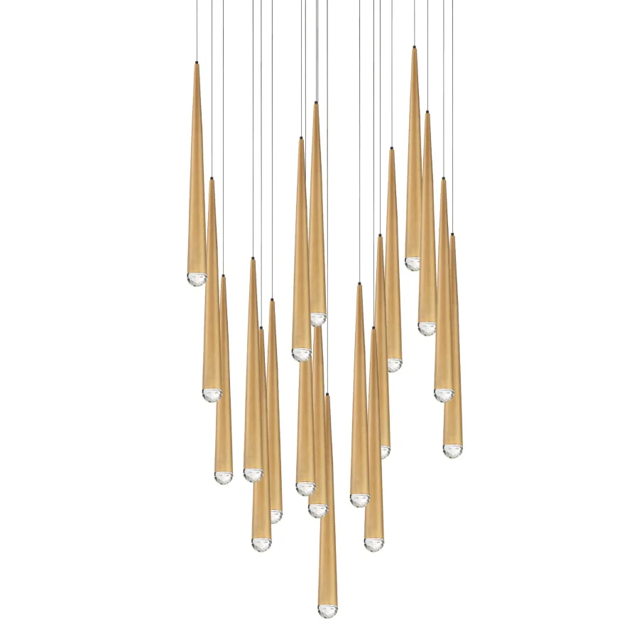 Modern Forms Cascade 26" Wide LED Suspended Pendant with K-2 Hand Cut Clear Crystal Shade - Image 1