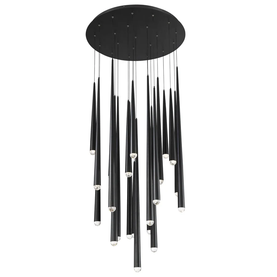 Modern Forms Cascade 26" Wide LED Suspended Pendant with K-2 Hand Cut Clear Crystal Shade - Image 2