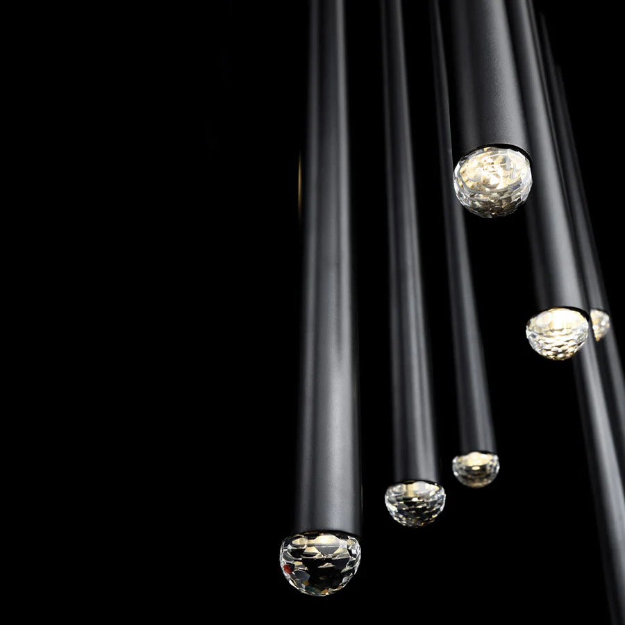 Modern Forms Cascade 23 Light 54" Wide LED Suspended Linear Multi Light Pendant with K-2 Hand Cut Clear Crystal Shades - Image 3